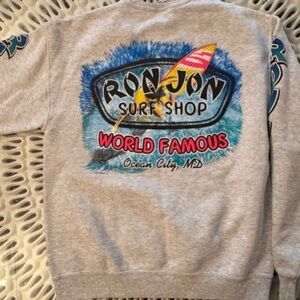Ron Jon Surf Shop Gray Graphic Crew Sweatshirt